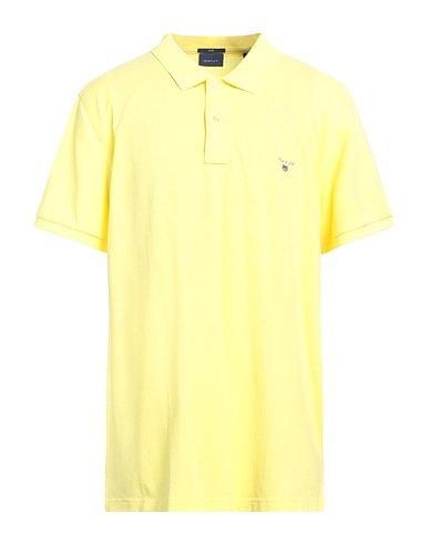 GANT Polo shirt Yellow 98% Cotton, 2% Elastane