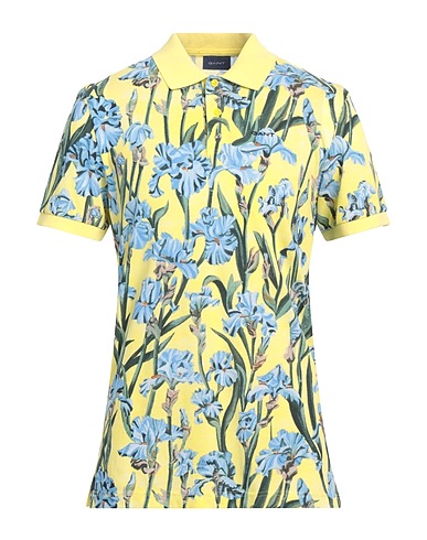 GANT Polo shirt Yellow 100% Cotton, Elastane