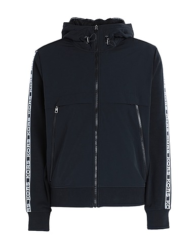 MICHAEL KORS MENS Hooded track jacket  Black 70% Cotton, 30% Polyester