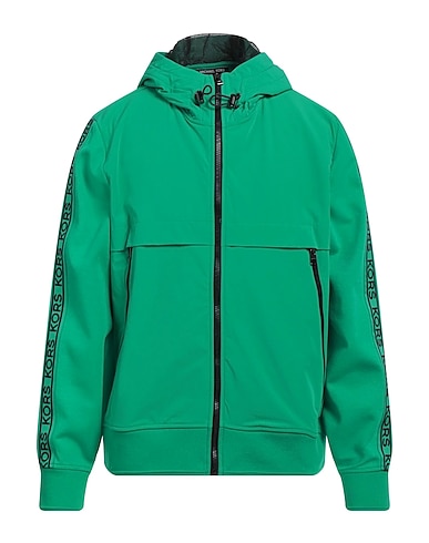 MICHAEL KORS MENS Hooded track jacket  Green 70% Cotton, 30% Polyester