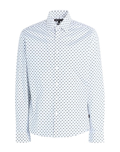 MICHAEL KORS MENS Hemd mit Muster Weiß 97% Baumwolle, 3% Elastan