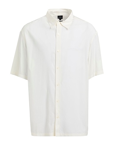 ARMANI EXCHANGE Camicia tinta unita Avorio 70% Viscosa, 30% Lyocell