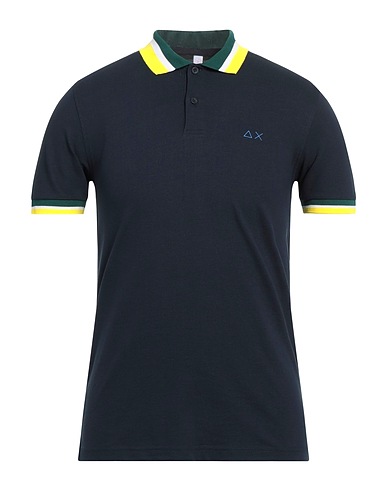 SUN 68 Polo shirt Midnight blue 95% Cotton, 5% Elastane