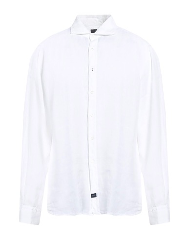 FAY Camisa de lino Hueso 100% Lino