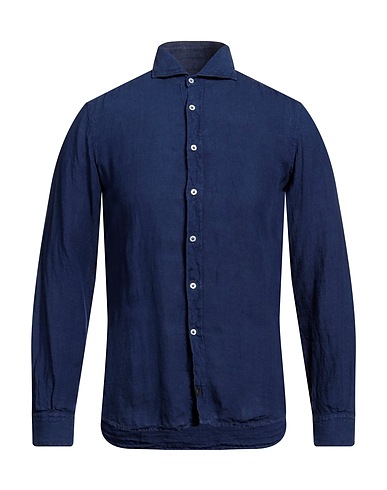 FAY Camisa de lino Azul marino 100% Lino