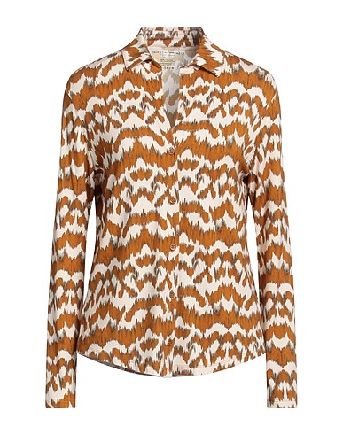 MAJESTIC FILATURES Patterned shirts & blouses Camel 94% Viscose, 6% Elastane