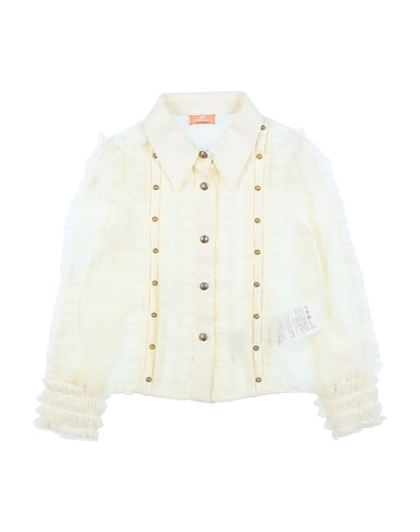 ELISABETTA FRANCHI Patterned shirts & blouses Cream 100% Polyester