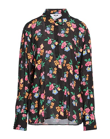 MSGM Floral shirts & blouses Black 100% Viscose
