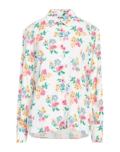 MSGM Floral shirts & blouses White 100% Viscose