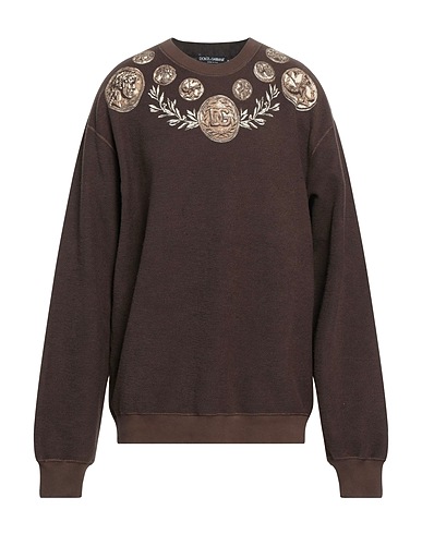 DOLCE&GABBANA Sweatshirt Chocolate brown 95% Cotton, 5% Elastane