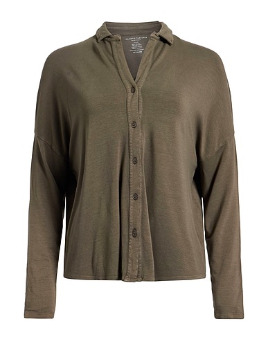 MAJESTIC FILATURES Camicie e bluse tinta unita Verde militare 96% Viscosa, 4% Elastan
