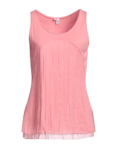 EUROPEAN CULTURE Tank top Antique rose 66% Cotton, 33% Ramie, 1% Elastane