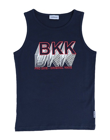 BIKKEMBERGS Tanktop Marineblau 100% Baumwolle