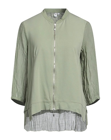 EUROPEAN CULTURE Sweatshirt Sage green 77% Ramie, 22% Cotton, 1% Lycra®