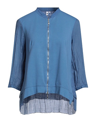 EUROPEAN CULTURE Sweatshirt Slate blue 77% Ramie, 22% Cotton, 1% Lycra®