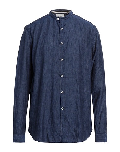 59 INCHES Camicia in lino Blu 100% Lino