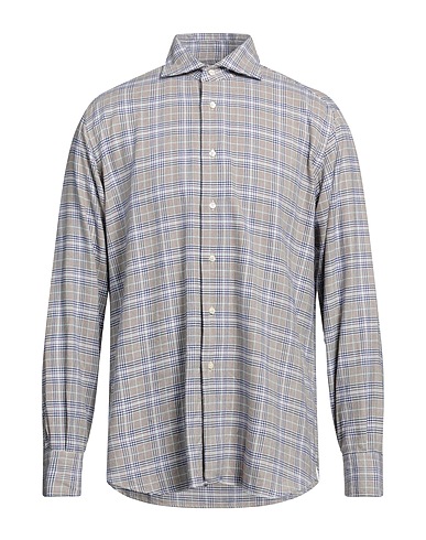 CALIBAN Camicia fantasia Marrone 100% Cotone