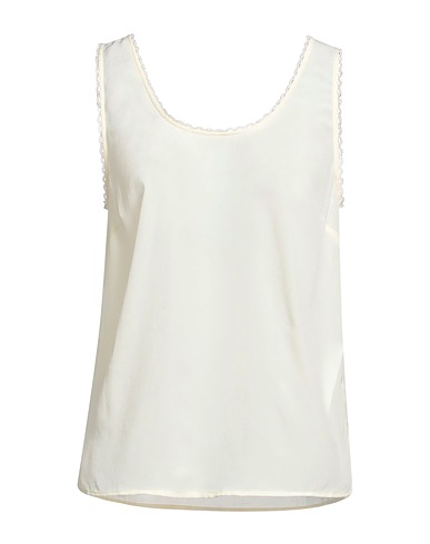 TWINSET Top Cream 65% Viscose, 35% Silk, Polyester