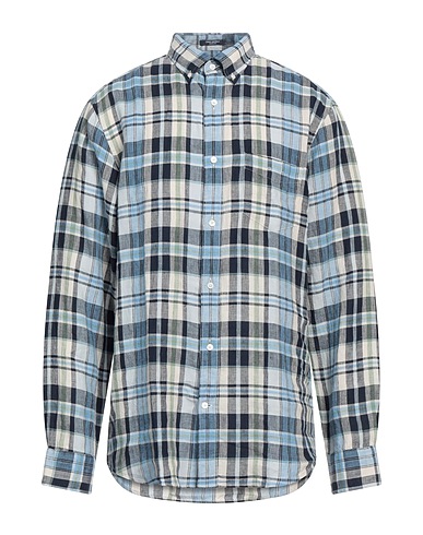 GANT Checked shirt Navy 100% Linen