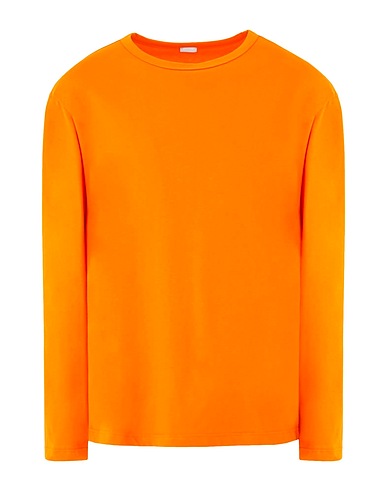 8 by YOOX Basic t-Shirt ORGANIC COTTON BASIC L/SLEEVE T-SHIRT  Πορτοκαλί 100% Οργανικό βαμβάκι