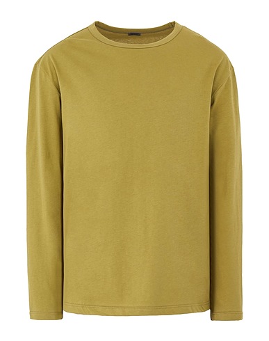 8 by YOOX Basic T-Shirt ORGANIC COTTON BASIC L/SLEEVE T-SHIRT  Military green 100% Organic cotton
