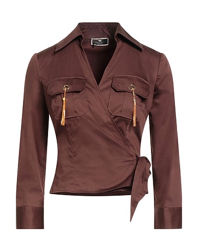 ELISABETTA FRANCHI Top Chocolate brown 98% Cotton, 2% Elastane