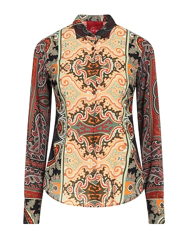CO.GO Patterned shirts & blouses VERDE MILITARE 94% Silk, 6% Elastane