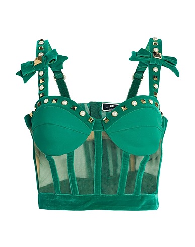 ELISABETTA FRANCHI Bustier Vert 100% Polyamide, Polyester, Élasthanne