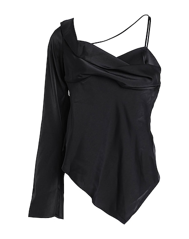 TOPSHOP One-shoulder top NERO 100% Polyester