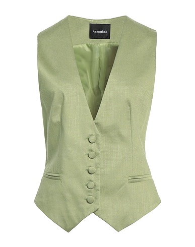ACTUALEE Gilet Verde militare 62% Viscosa, 36% Poliestere, 2% Elastan