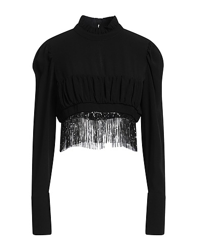 RABANNE Top Black 62% Acetate, 38% Viscose, Aluminium