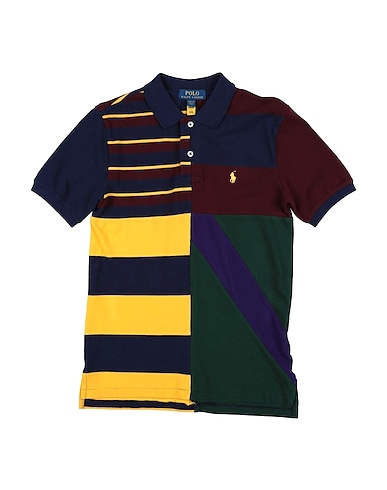 POLO RALPH LAUREN Polo shirt Patchwork Cotton Mesh Polo Shirt Navy 100% Cotton