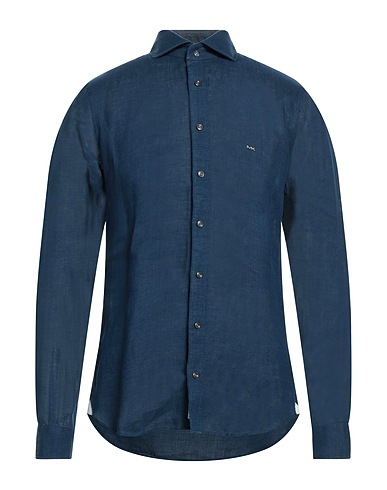 MICHAEL KORS MENS Λινό πουκάμισο Ναυτικό μπλε 100% Λινό