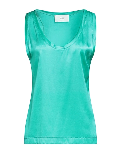 SOLOTRE Top Verde smeraldo 92% Seta, 8% Elastan