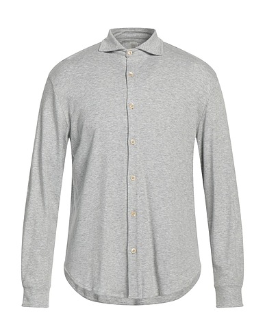ELEVENTY Solid colour shirt Light grey 60% Elastane, 30% Cotton, 10% Linen