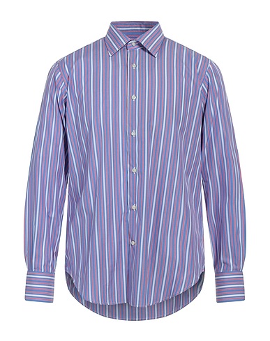 CALIBAN Striped shirt Pastel blue 100% Cotton