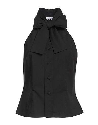 MOSCHINO Solid color shirts & blouses COUTURE Black 96% Cotton, 4% Elastane