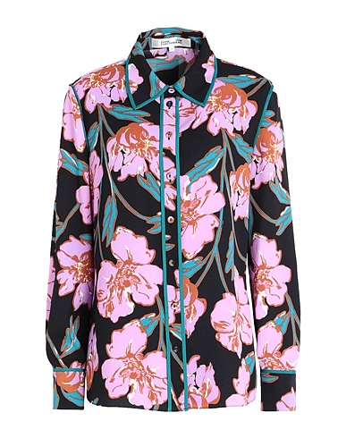 DIANE VON FURSTENBERG Hemden und Blusen mit Blumen Schwarz 100% Polyester