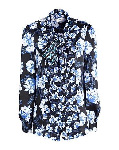 DIANE VON FURSTENBERG Hemden und Blusen mit Blumen Schwarz 100% Polyester