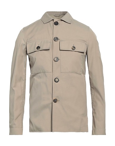 DOPPIAA Solid colour shirt Beige 68% Polyester, 32% Cotton