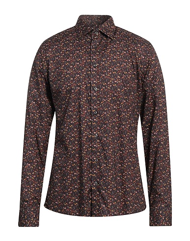 SAND COPENHAGEN Patterned shirt Dark brown 100% Cotton