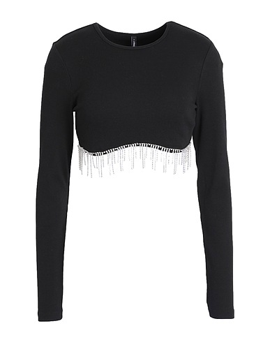 ONLY Cropped Top Schwarz 95% Baumwolle, 5% Elastan