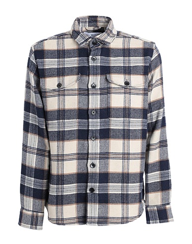 SELECTED HOMME Checked shirt Navy blue 75% Polyester, 20% Recycled wool, 5% Other Fibres