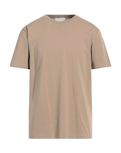 DANIELE FIESOLI Basic T-shirt Taupe 94% Cotton, 6% Elastane