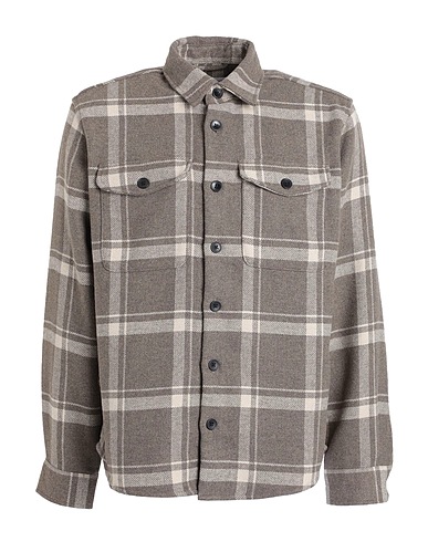 SELECTED HOMME Chemise à carreaux Gris taupe 75% Polyester, 20% Laine recyclé, 5% Autres fibres