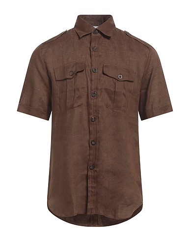 PT Torino Linen shirt Dark brown 100% Linen