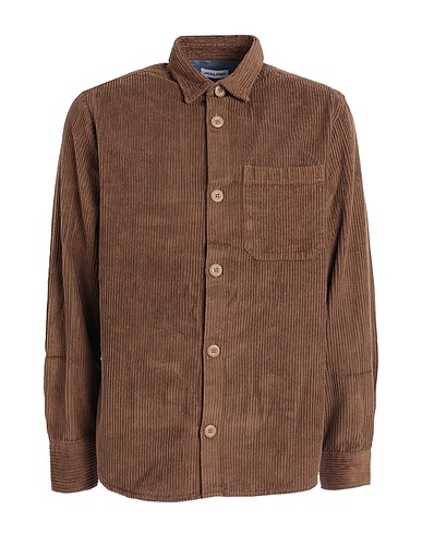 JACK & JONES Solid colour shirt Brown 100% Cotton