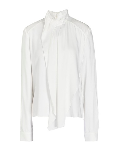 8 by YOOX Top VISCOSE TIE-NECK BOW BLOUSE
 Ivory 100% Viscose
