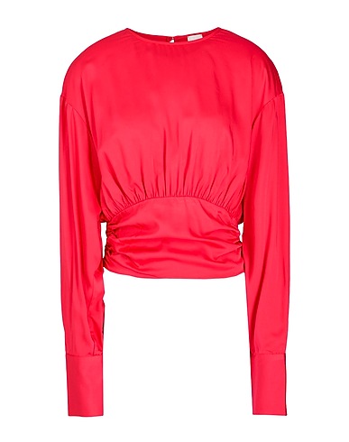8 by YOOX Top VISCOSE WAIST GATHERING BLOUSE
 Magenta 100% Viskose