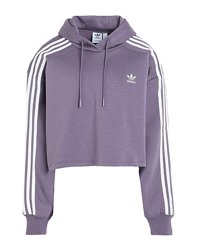 ADIDAS ORIGINALS Hooded track jacket  HOODIE CROPPED Purple 70% Cotton, 30% Recycled polyester